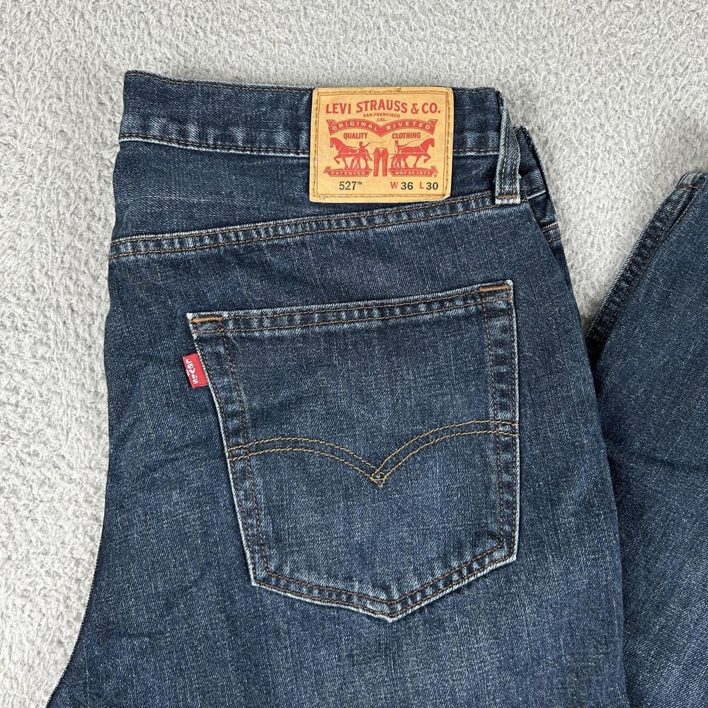 Levis 527 Jeans Mens 36x30 Blue Bootcut Denim 100% Cotton Western Cowboy Rodeo